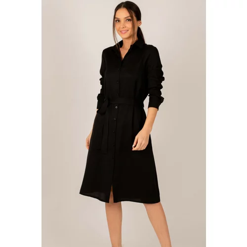 armonika Women's Black Long Shirt Dress