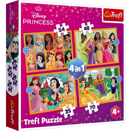 4 in 1 Puzzle - Disney Princess (35, 48, 54, 70 delov) - 1 k. Slike