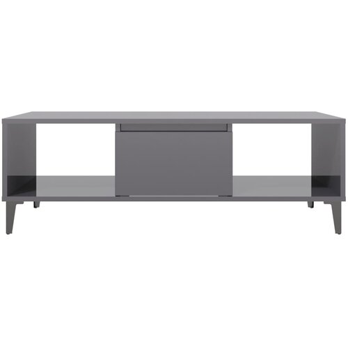  Stolić za kavu sjajni sivi 103,5 x 60 x 35 cm konstruirano drvo Slike