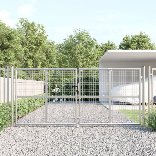 vidaXL Mrežasta vrtna vrata srebrna 300x175 cm pocinkano jeklo Cene