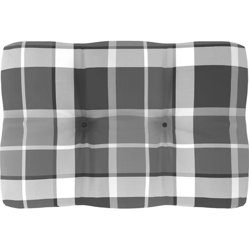 vidaXL Blazina za kavč iz palet siv karo vzorec 60x40x10 cm