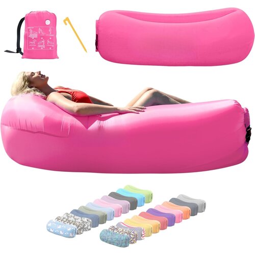 Vivva Prenosna napihljiva ležalka 180 cm za odrasle in otroke | COMFYAIR Roza, (5000203226) Cene