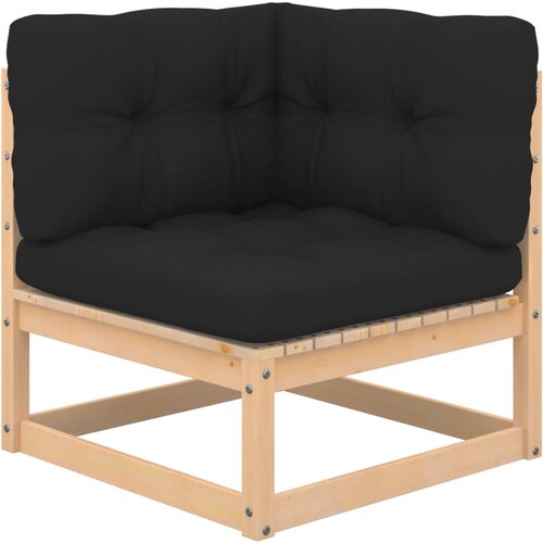 VidaXL Kutna vrtna sofa s antracit jastucima od masivne borovine Slike