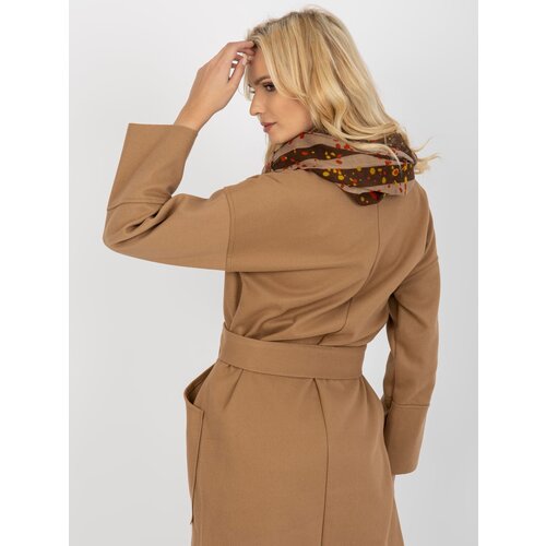 Fashion Hunters Women&amp;#039;s beige scarf with prints Slike