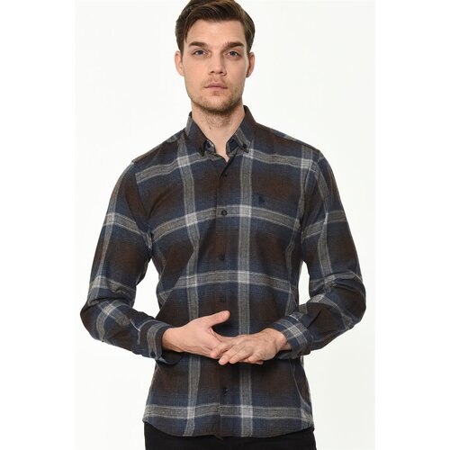 Dewberry G708 MEN&amp;#039;S SHIRT-NAVY-BROWN Slike