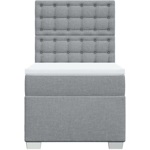 VidaXL Box spring krevet s madracem svjetlosivi 90x190 cm od tkanine Slike