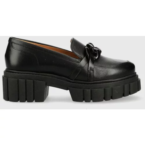 Charles Footwear Kožne mokasinke Saline za žene, boja: crna, s platformom, Saline.Loafer