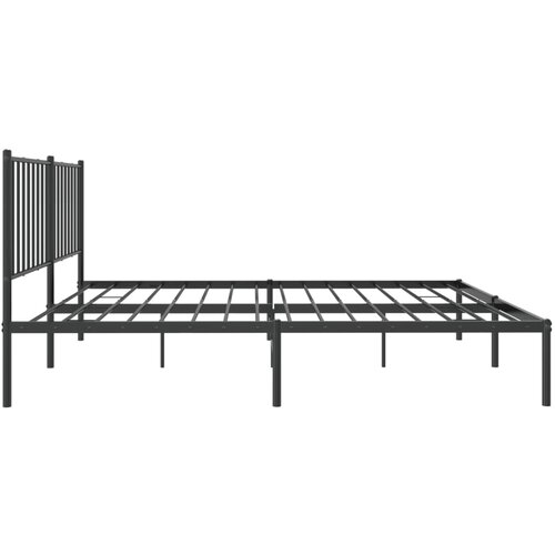  Metalni okvir za krevet s uzglavljem crni 140x190 cm Slike