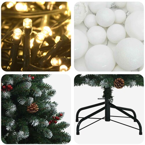  Umjetno božićno drvce zeleno s kuglicom 150 cm 150 LED lampica Slike