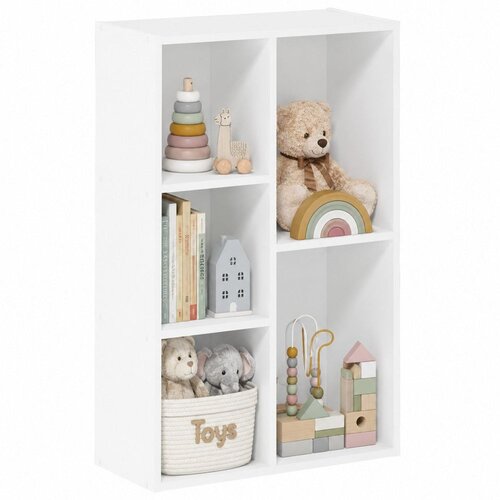 Ginger Home dečja polica za knjige sa 5 pregrada, beli organizator za knjige i igračke ( JVFU-6022 ) Slike