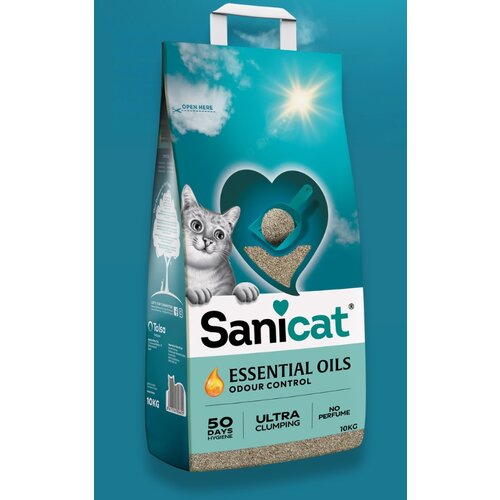 Sanicat Essential Oils Ultra Clumping posip za mačke Perfume free 10kg Cene