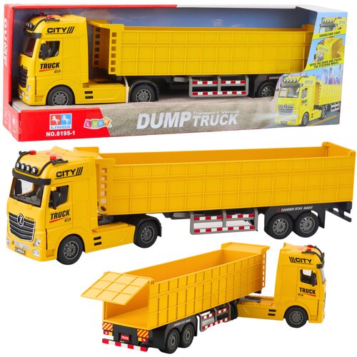  Transport Truck Liftable Trailer Lights Sounds Yellow Slike