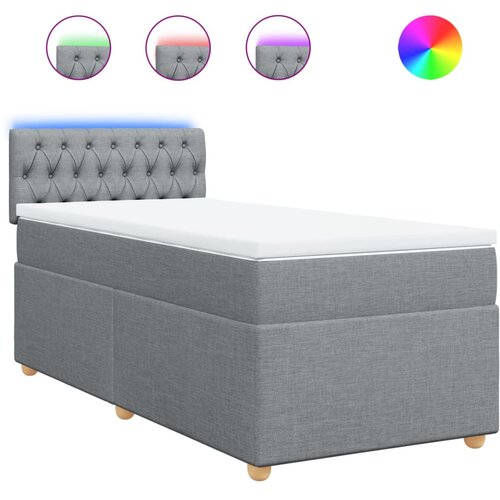 Maison Chic Box spring postelja - Vzmetna postelja z vzmetnico svetlo siva 90x190 cm blago SL10197, (21902379) Cene