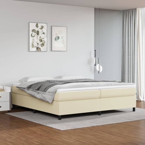  Okvir za krevet s oprugom krem 200x200 cm od umjetne kože Cene
