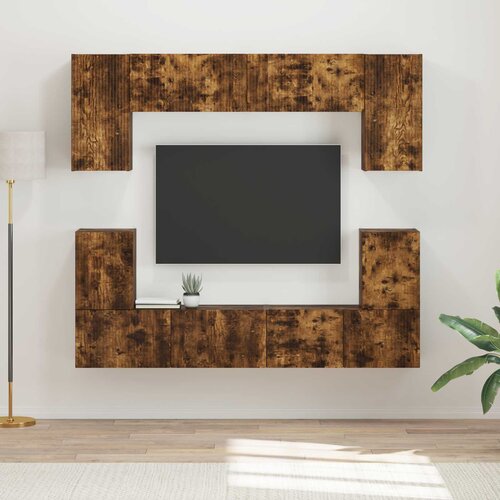  Set TV komoda Zidne 5 pcs Dimljeni hrast Konstruirano drvo Cijene