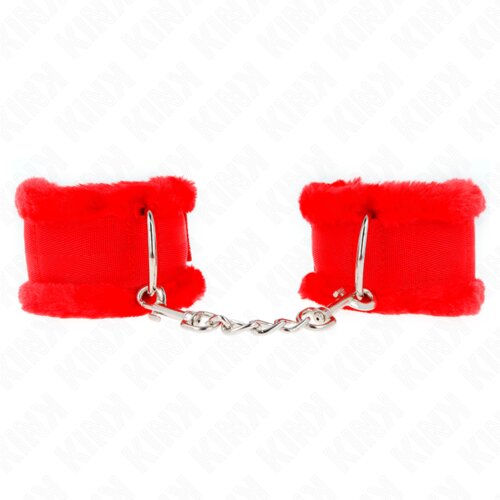 Kink Okovi Za Zapestje Fur Lined Red Slike