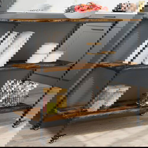 vidaXL Kuhinjska kolica boja hrasta 102 x 50 x 95 cm konstruirano drvo Cijene