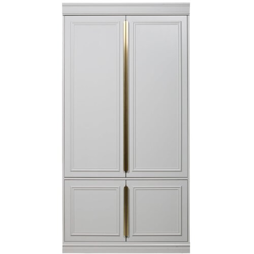 BePureHome Svetlo siva garderobna omara iz masivnega bora s krilnimi vrati 110x215 cm Organize – Cene