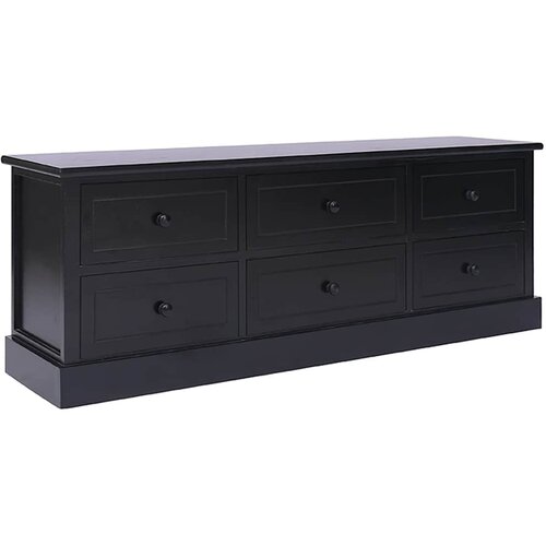 TV ormarić crni 108 x 30 x 40 cm od masivnog drva paulovnije Cene