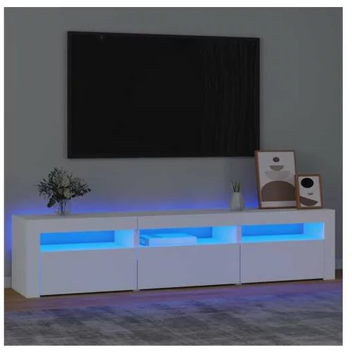  TV omarica z LED lučkami bela 180x35x40 cm