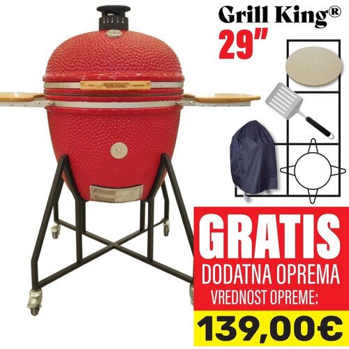 Grill King Kamado 29” keramički roštilj s dimilicom i opremom, 74 cm Cijene