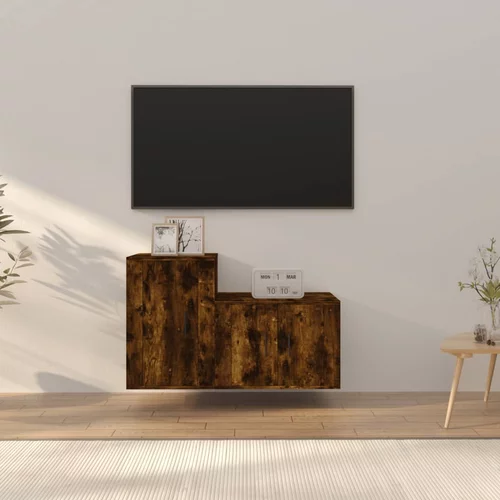  2-dijelni set TV ormarića boja dimljenog hrasta drveni