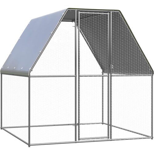 vidaXL Kokošnjak srebrn in siv 2x2x2 m pocinkano jeklo Cene