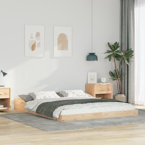 vidaXL Krevetna konstrukcija Smeđa 140 x 210 cm Masivna borovina Cene