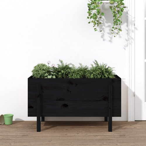 vidaXL Vrtna visoka greda črna 101x50x57 cm trdna borovina Cene