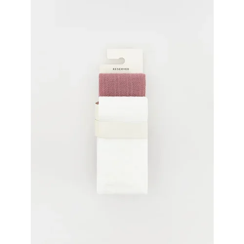Reserved - Komplet od 2 para čarapa s gaćicama s visokim udjelom pamuka - krem