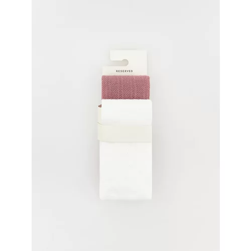 Reserved - Komplet od 2 para čarapa s gaćicama s visokim udjelom pamuka - krem