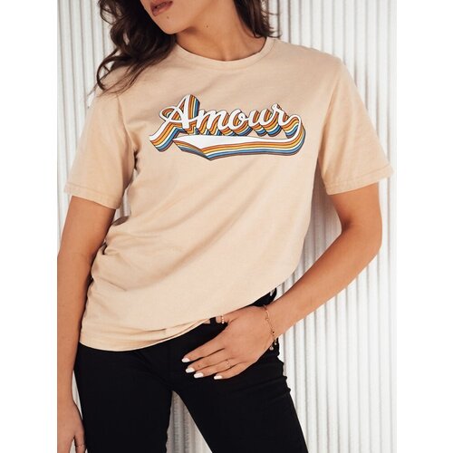 DStreet AMOURETTE women&amp;#039;s t-shirt beige Slike