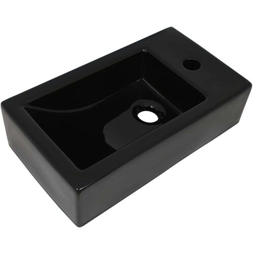  Umivalnik pravokotni keramika črne barve 46x25,5x12 cm, (21409249) Slike