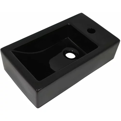  Umivaonik s otvorom pravokutni keramički crni 46x25 5x12 cm