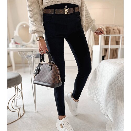 Gemre Black leggings adorned with buttons Clémence Cene