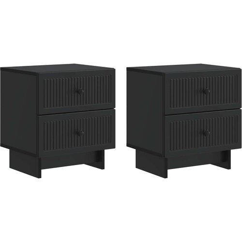 vidaXL Noćni ormar 2 pcs Crna 43 x 34 5 x 47 5 cm Konstruirano drvo - Crna 2 Cene