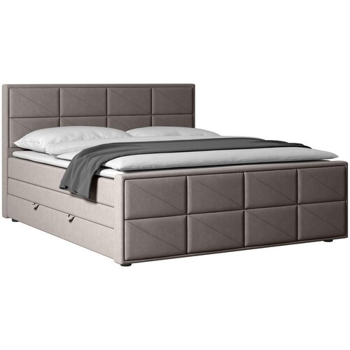 MID.YOU POSTELJA BOXSPRING 180 cm x 200 cm , leseni material svetlo siva Slike