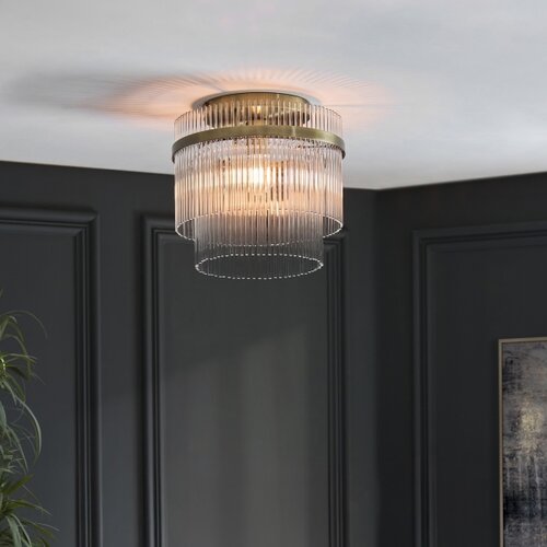 Endon 119492 - plafonski luster marietta 1xE27/10W/230V mesing/transparentno Slike
