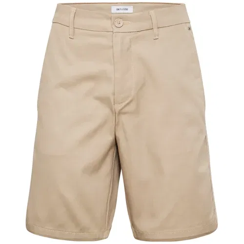 Only & Sons Chino hlače 'EDGE-ED' temno bež / off-bela
