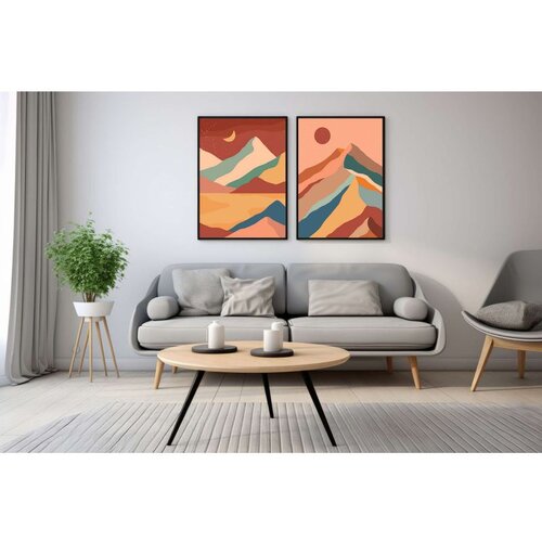 WALLXPERT Multikolorni Dekorativni Okvirni MDF Slikarstvo (2 Komada) - 50 x 70 cm Cene