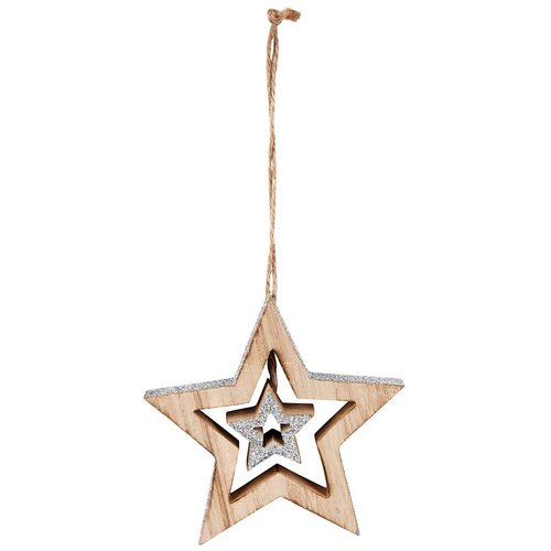  Božićni ukras-kuglica zvijezda drvena 12 cm Cijene