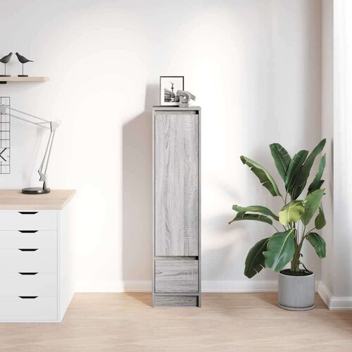 VidaXL Visoka omara siva sonoma 29,5x34x119,5 cm inženirski les Slike