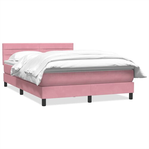 vidaXL Box spring postelja z vzmetnico roza 140x210 cm žamet, (21791688) Cene