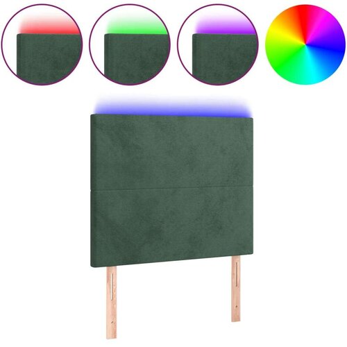 VidaXL LED uzglavlje tamnozeleno 100x5x118/128 cm bar&amp;scaron;unasto Slike