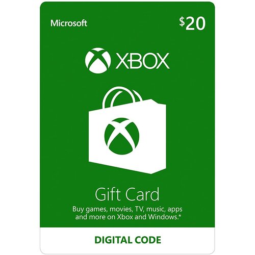 Microsoft darilna kartica za 20 USD za Xbox in računalnik Cene