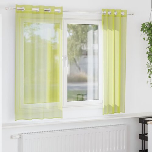 Voile zavjese s ušicama 2 kom jabučno zelena 140x175 cm Cene