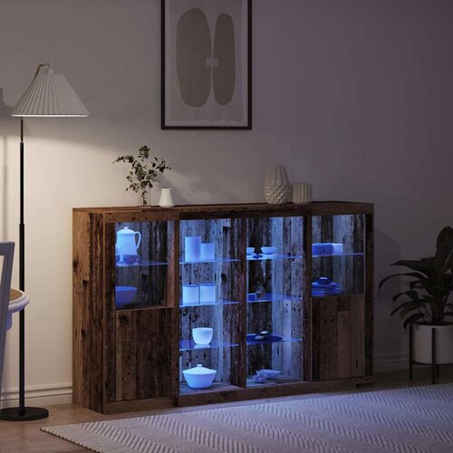  LED komoda Staro drvo 163 x 37 x 100 cm Konstruirano drvo Slike
