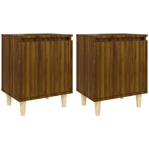 Maison Chic Dvo delni komplet Nočne omarice - Nočne mize z nogami rjav hrast 40x30x50 cm, (21688253) Slike