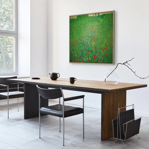  Slika - Gustav Klimt &amp;ndash; Poppy Field 40x40 U prirodnom drvenom okviru Slike