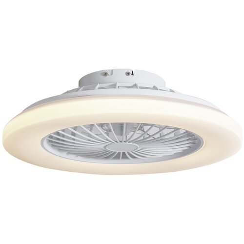 QAZQA Stropni ventilator bel 48,5 cm vklj. LED z možnostjo zatemnitve v Kelvinih z daljinskim upravljalnikom - Clemo Slike